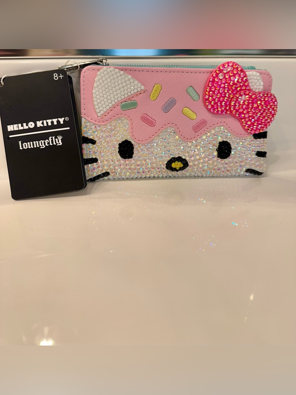 🧁🍦NEW Hello Kitty Loungefly Custom Blinged Cupcake Wallet - Picture 4 of 6